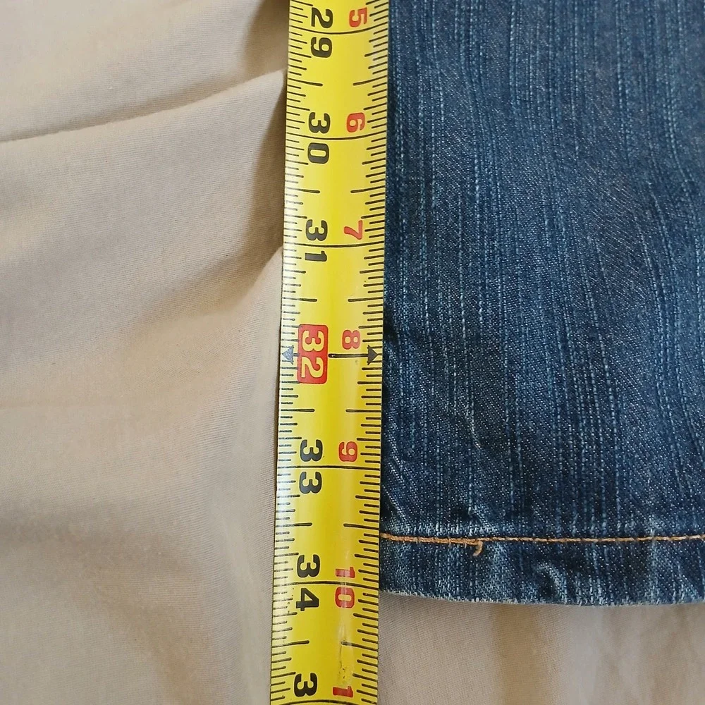 Edwin 414 XVS Jeans Mens 34 Tall (36x34) Blue Straight Leg Contrast Stitch